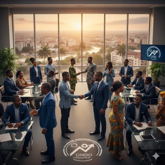 Business professionals collaborating